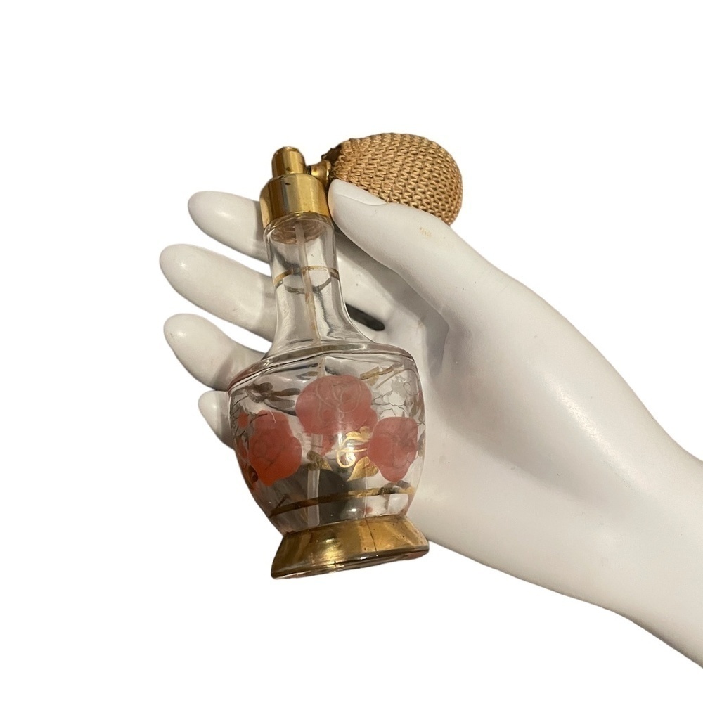 Vintage Glass Scent Atomizer Perfume Bottle, ‎ Height 8cm.